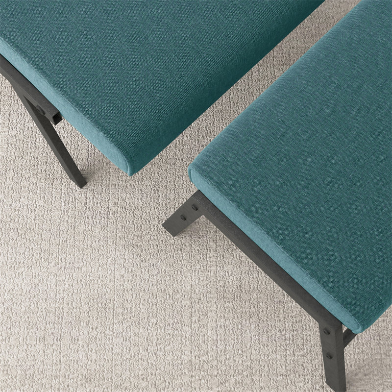 Fauteuil rembourré de 24 po de largeur avec tabouret Kristiane, Sarcelle