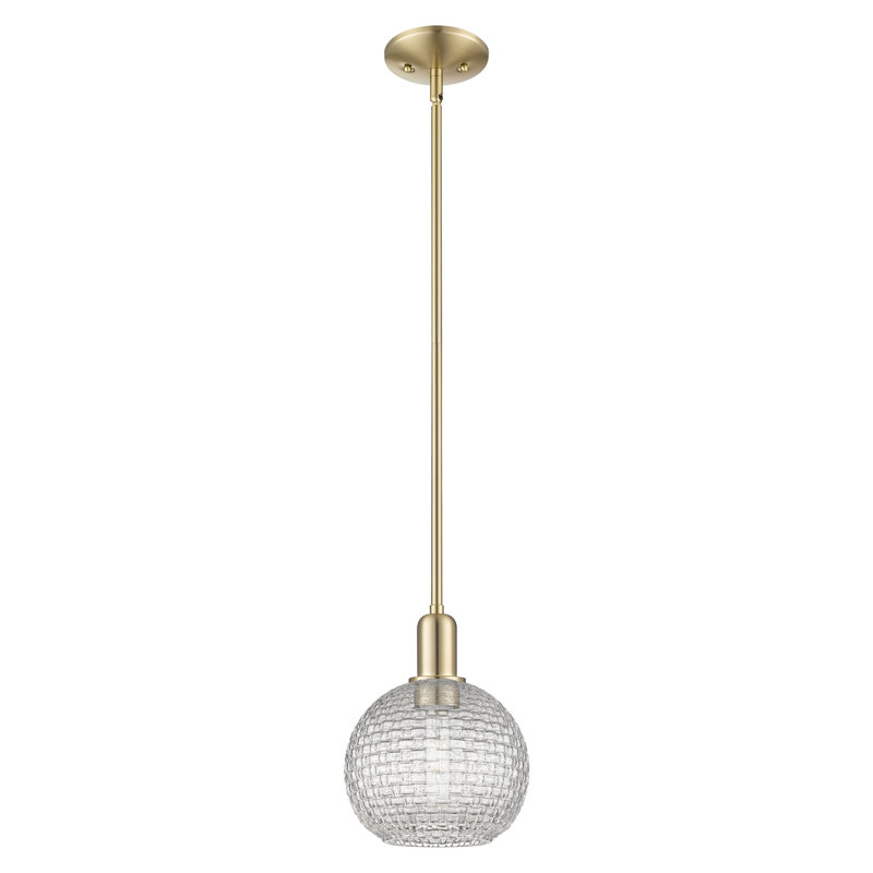Arcadia - Shackleford - Mini-luminaire suspendu 1 lumière, H 7 po x l 8 po x P 8 po, Bronze champagne