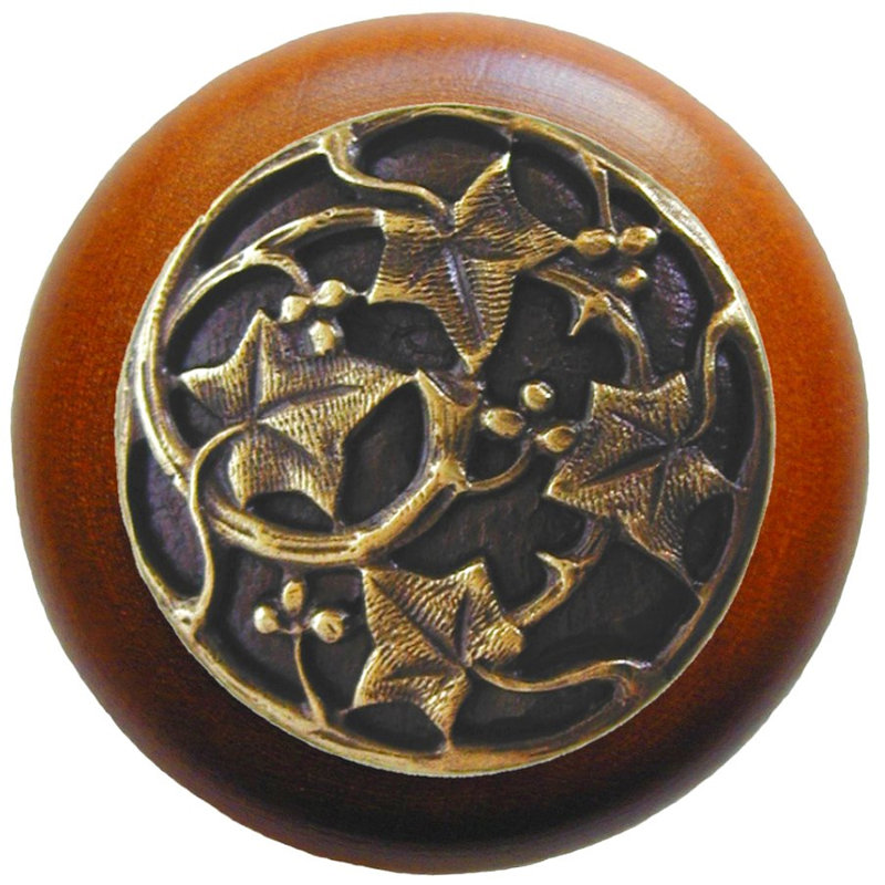 Leaves Mushroom Knob, Antique Brass