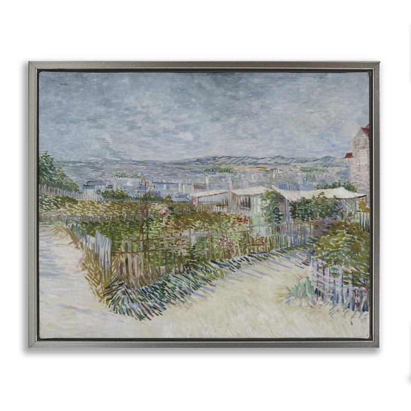 «Van Gogh Monmarte Landscape», toile encadrée flottante noire par one1000paints, Cadre flottant gris lustré