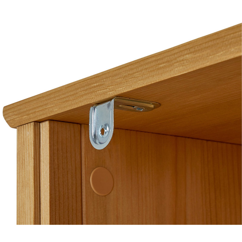 Meiman Solid Wood Freestanding Bathroom Cabinet, Natural Brown