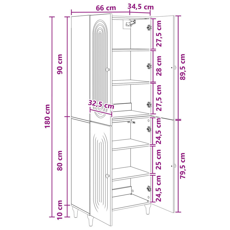 Storage Cabinet, High Gloss White