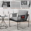Ensemble de 2 fauteuils avec structure en métal et poches latérales-956939025