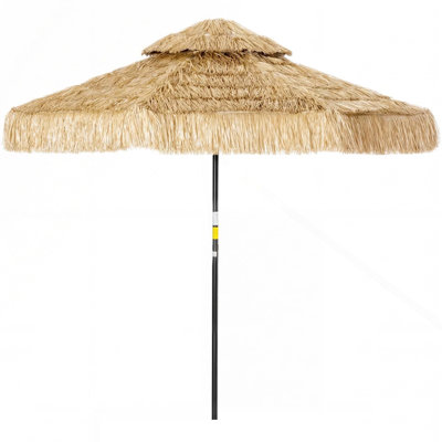 Parasol de jardin à pompons en paille de style hawaïen (toile seulement)