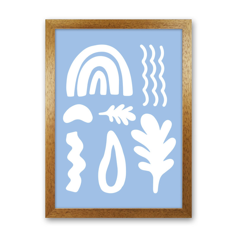 Abstract Happy Shapes - Print, Brown Framed, 34cm H x 25cm W x 3cm D
