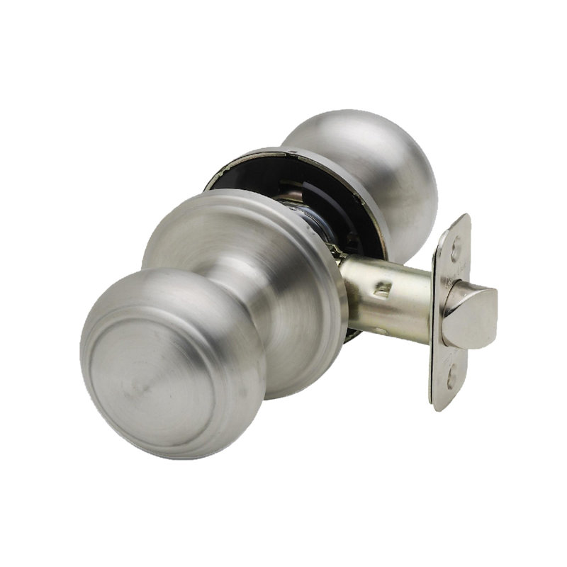 Bouton de porte de passage Colonial, Acier inoxydable satiné
