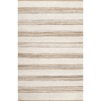  Tapis rayé en jute naturel Ren
