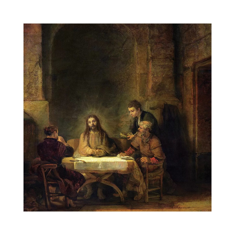 The Supper At Emmaus, 1648 by Rembrandt Van Rijn - Painting on Canvas, Wrapped Canvas, 30.48cm H x 30.48cm W x 1.91cm D