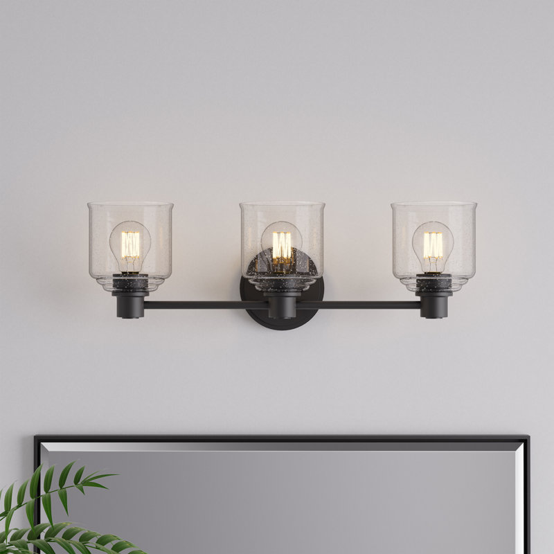 Meuble-lavabo 2 lumières Vessair, Noir, Deux lumières, H 7,5 po x l 14 po x P 6 po