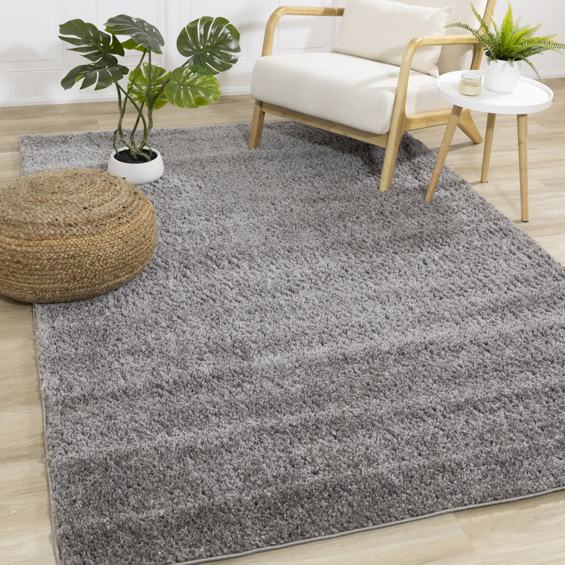 Tapis gris à poils longs Hammersmith, Rectangle 7 pi 10 po x 10 pi 6 po