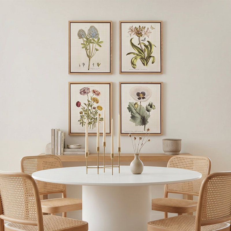 Framed Floral Canvas Wall Art