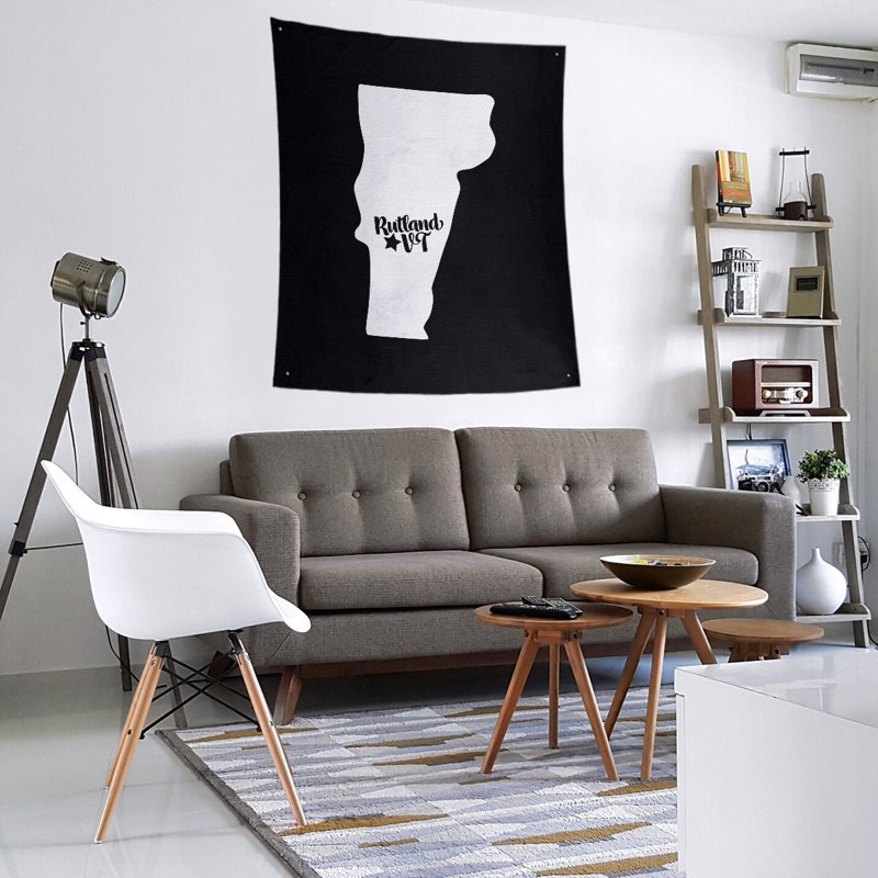 Tapisserie murale Rutland Vermont, H 27,5 po x l 37,5 po, Noir
