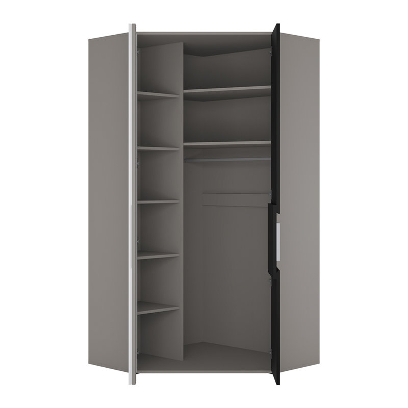 Madaket 2 Door Wardrobe, White/Black/Soft blue