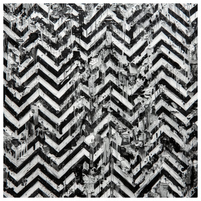 Tapisserie murale "Chevron" noir et blanc