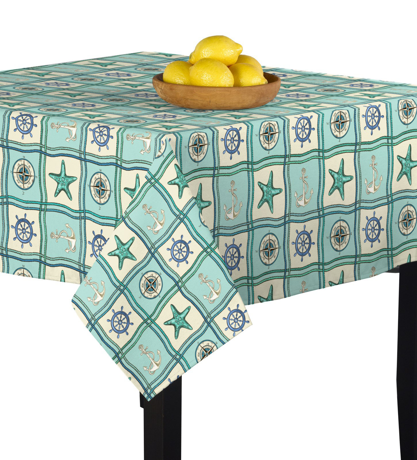 East Urban Home Cordrey Nautical Patches Compass Tablecloth | Wayfair