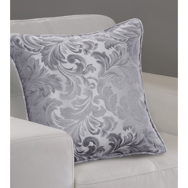 Algonac Damask Square Cushion, Grey