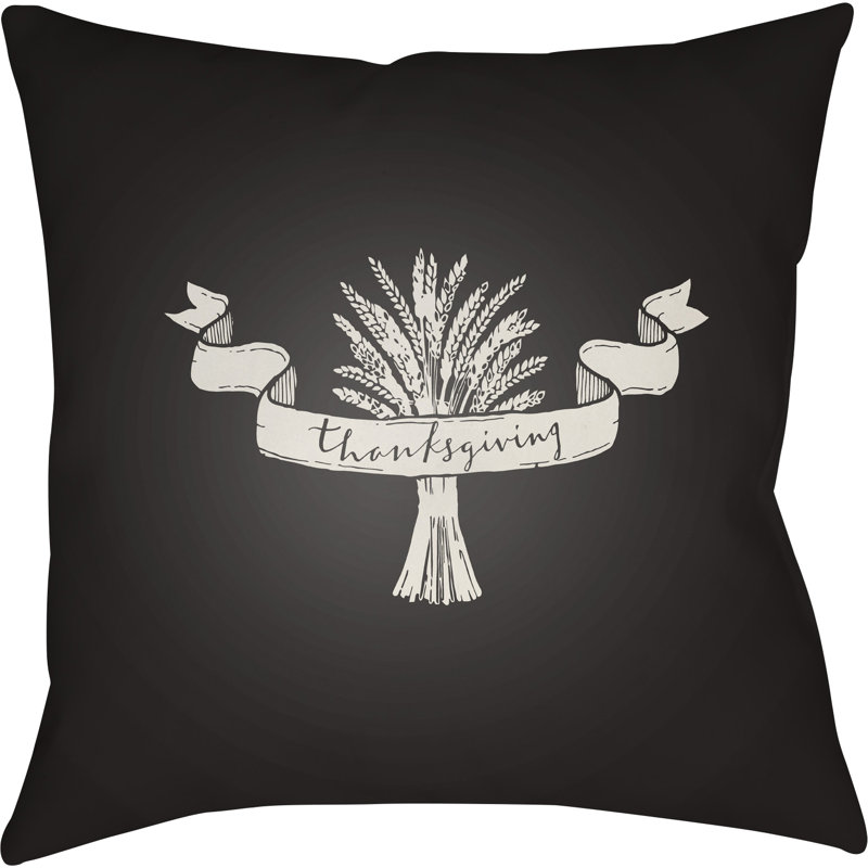 Throw Pillow, 20" H x 20" W x 4" D, Black/White
