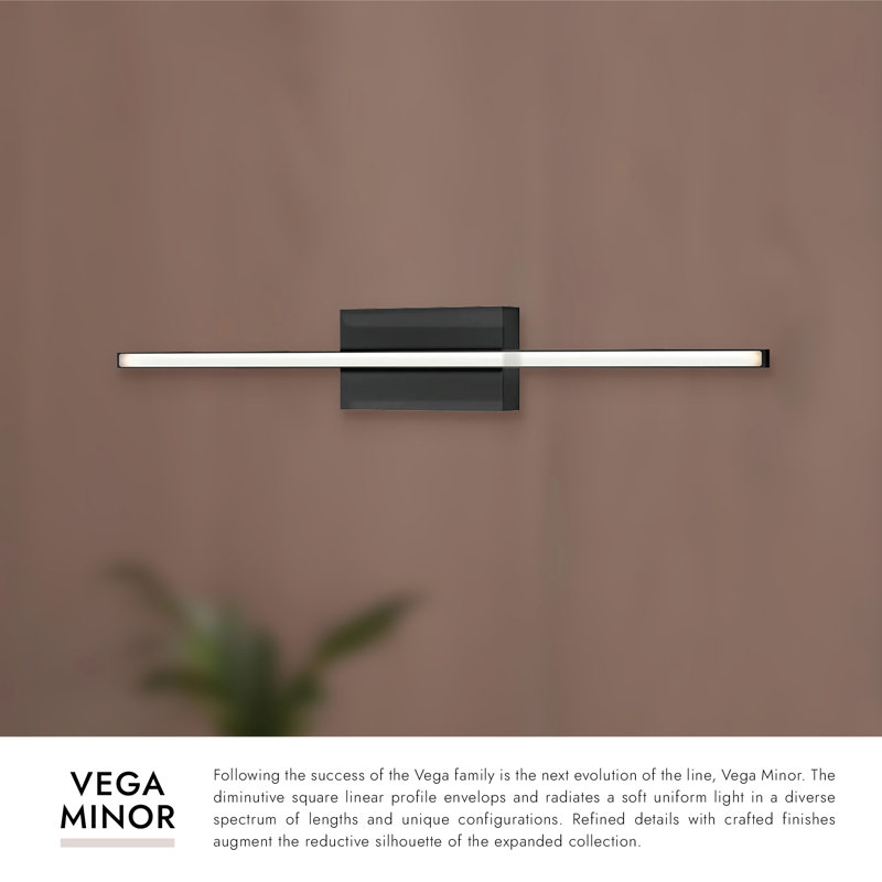 Vega Minor 1 - Light LED Wallchiere, 3" H x 24" W x 2.125" D, Black
