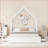 Queen Size Pine Wood Platform Bed with Guardrail &amp; 2 Drawers, White - No Box Spring Needed-1571128653