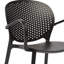 Ensemble de quatre fauteuils de salle à manger robustes en plastique gris-26099523