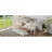 Platform Bed Compact L-Shaped Twin Over Full Bunk Frame, Clean White Solid Metal Construction for Bedrooms