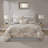 7 Piece Textured Cotton Blend Comforter Set Gray Queen