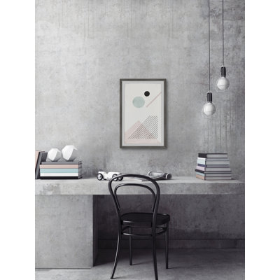 Blue Moon And Lines by Marmont Hill - Single Picture Frame Painting