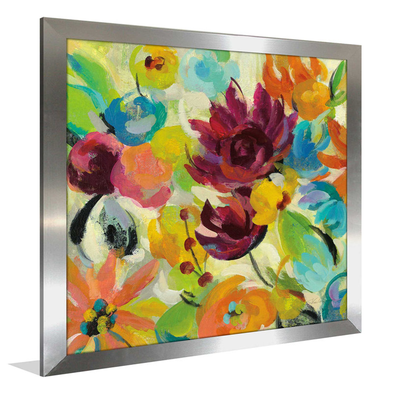 «Autumn Joy II», reproduction sur toile, H 31,5 po x l 31,5 po x P 1 po, Encadrement argenté