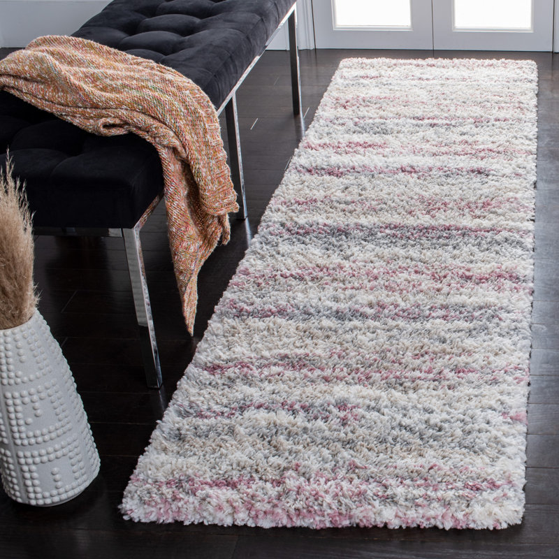 Alexys Abstract Ivory/Pink Area Rug, Runner 2'3" x 8'