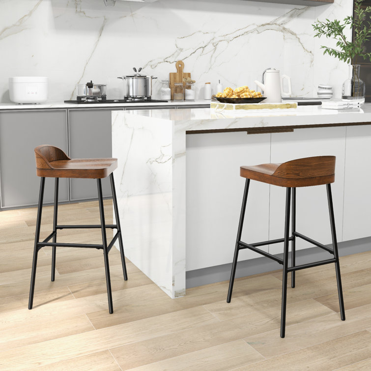 Borough Wharf Ashel Solid Wood 73cm Stool | Wayfair.co.uk