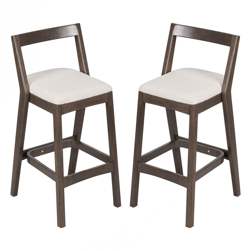 Tabouret en bois d'hévéa, Marron foncé