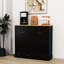 Armoire à poubelle de cuisine noire avec - deux compartiments, rangement pratique pour tiroirs, multifonctionnel