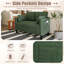 48.03" Upholstered Sofa Soft Corduroy Loveseat Couch With Side Pocket-1402528795