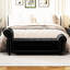 Banc de chambre en velours noir pour rangement pratique - Méridienne de 64,5 po