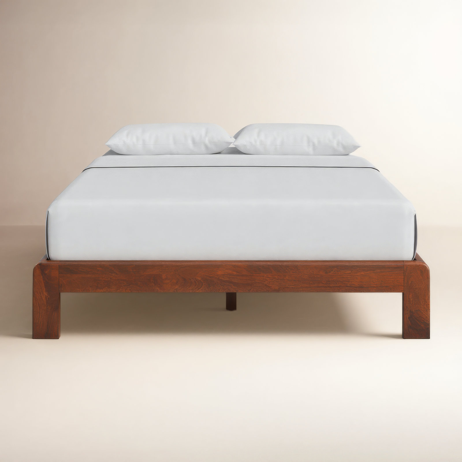 Jeannie Platform Queen Size Bed, Walnut