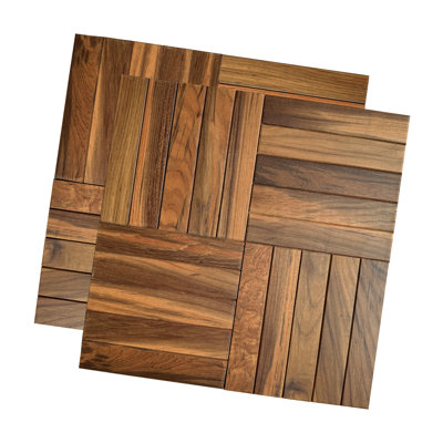 Panneaux de mur en bois de teck de Luxdecor, 8 pièces, pour mur d'accent, 15,75 x 15,75, panneaux de bois de teck carrés pour décoration murale, 13,77 pieds carrés (véritable teck)