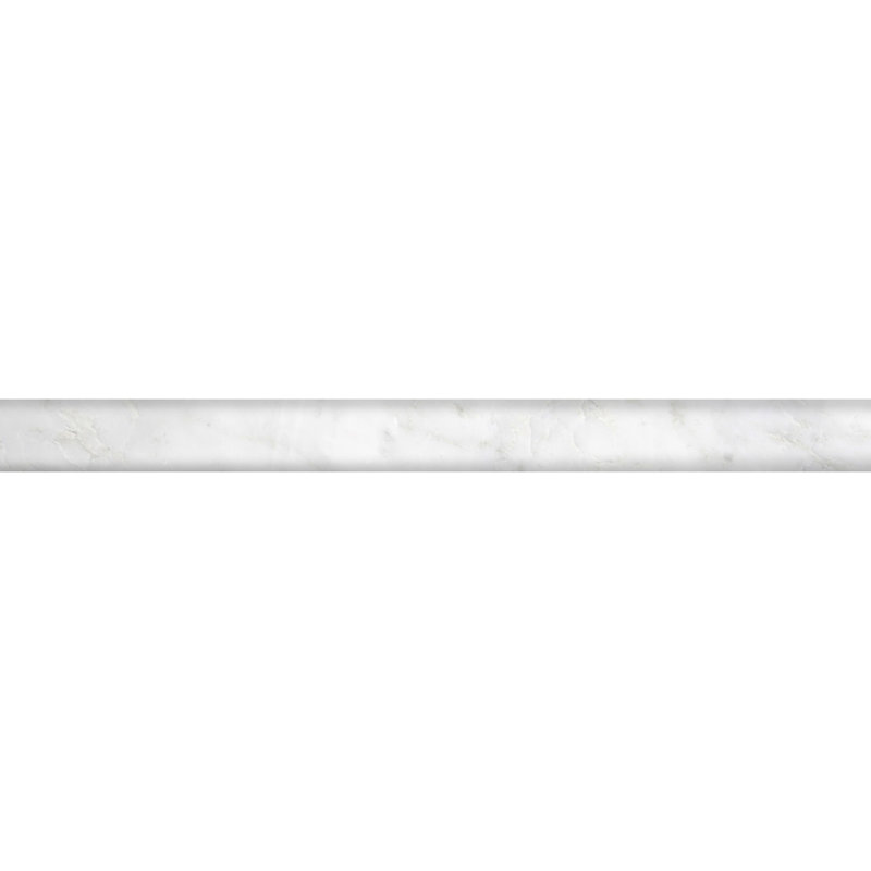 1" x 12" Polished Natural Stone Liner Tile Trim in Winter Frost