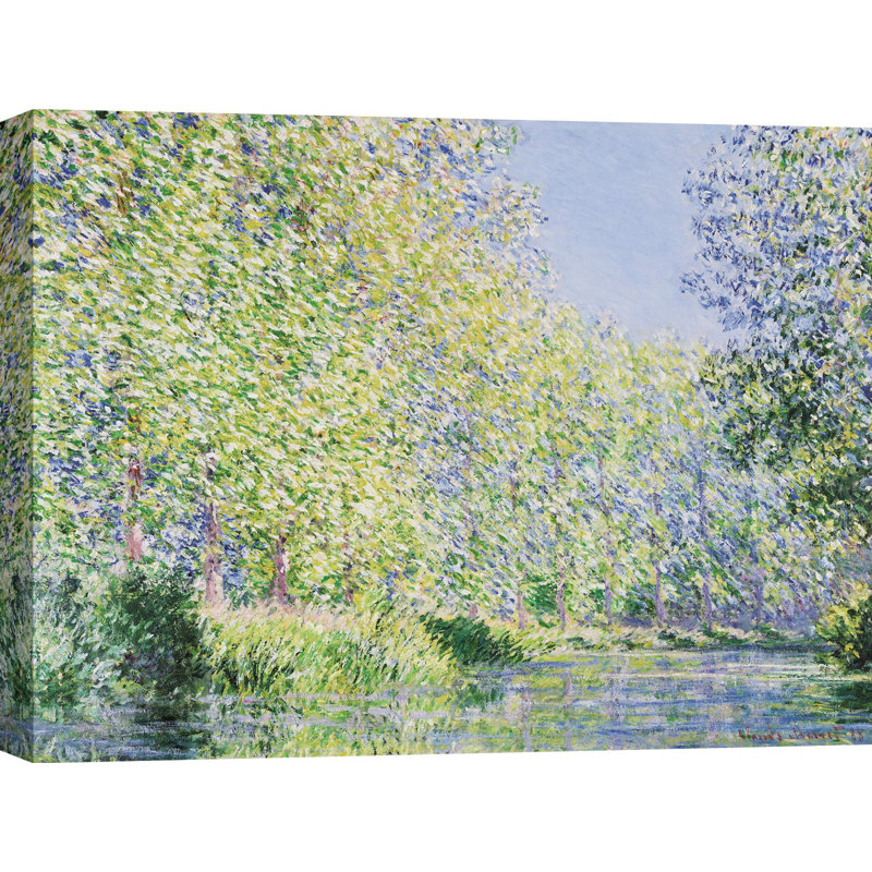 Bend In The Epte River Near Giverny by Claude Monet - Wrapped Canvas Painting, 70cm H x 100cm W x 4cm D