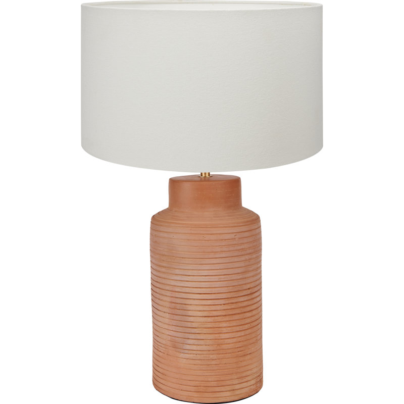 Ceramic Table Lamp, 22.44" H x 13.78" W x 13.78" D, Orange, White