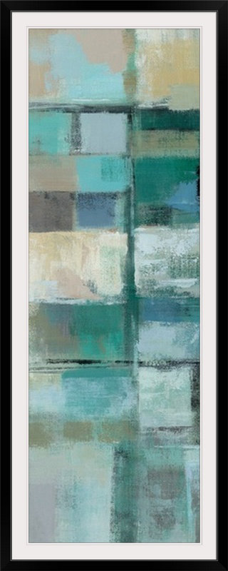 «Island Hues Panel II» par Silvia Vassileva, reproduction d'art, Cadre noir, H 56 po x l 24 po x P 1 po
