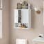 Armoire murale de salle de bain, armoire murale avec 2 portes et tablette ouverte, armoire de rangement murale au-dessus de la toilette, armoire à pharmacie de salle de bain-1606799980