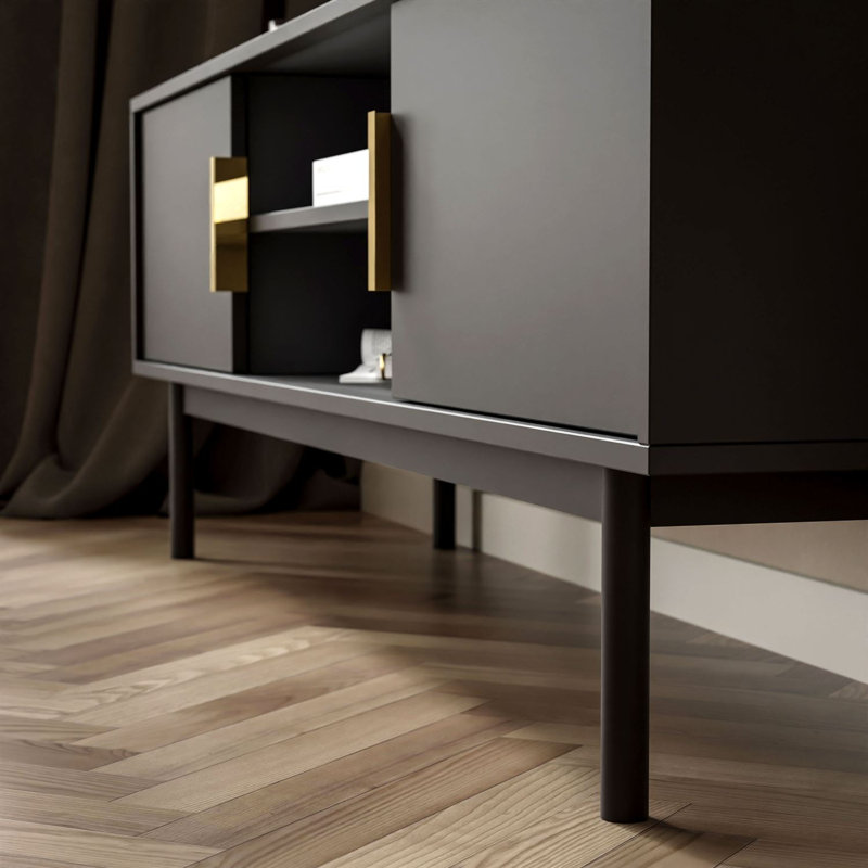 Unfinished TV Stand for TVs up to 49", Black