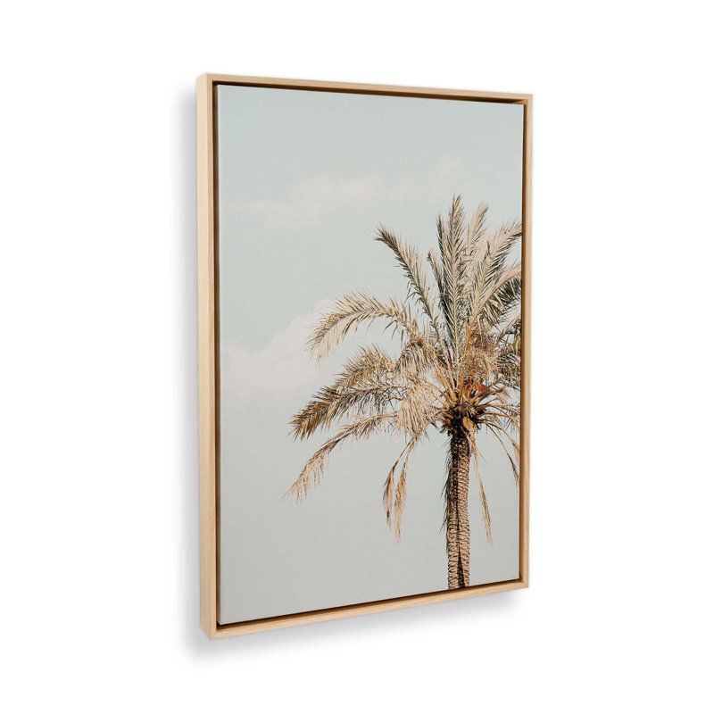 Impression sur toile Golden Palm View, Cadre américain en érable flottant, H 12,75 po x l 8,75 po x P 1,75 po
