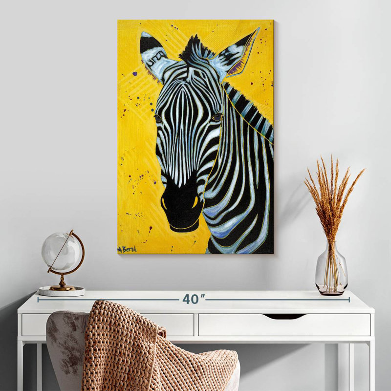 Brampt Yellow Zebra Multi, 30" H x 20" W