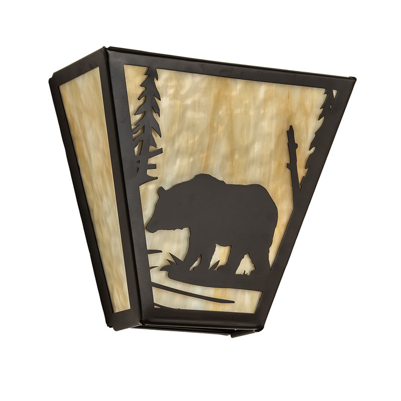 2 - Light Flush Mounted Sconce, Timeless Bronze, Beige
