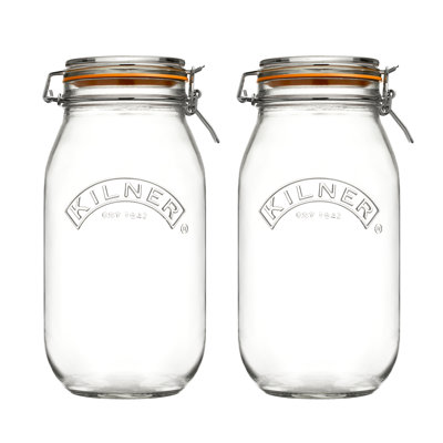 Kilner Clip Top Round Jars 2.0L (Set of 2)