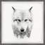 Loup blanc - photographie avec cadre photo-287775279