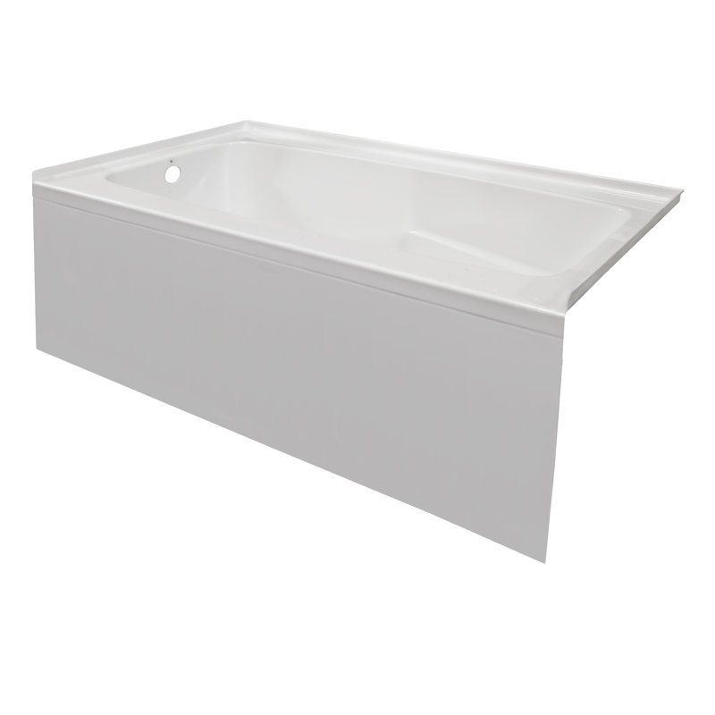 60'' x 32'' Soaking Acrylic Bathtub, Left, White