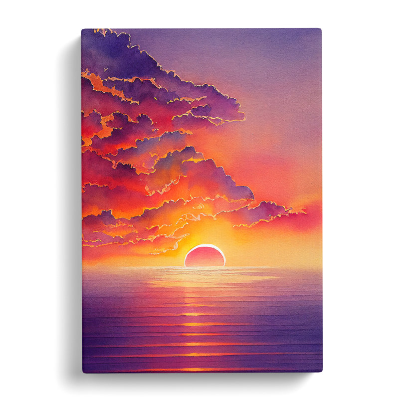 XC1022-1189X Boundless Ocean Sunset - Wrapped Canvas Print, 60cm H x 40cm W x 3cm D