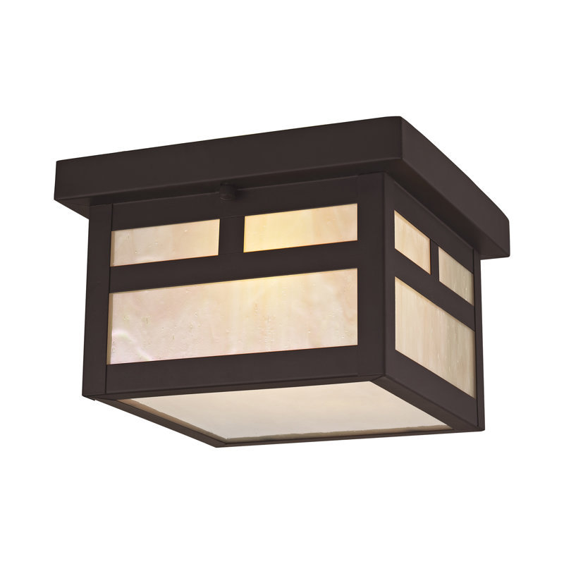 Montclair Mission Outdoor Flush Mount, 5.5" H x 8" W x 8" D, Bronze